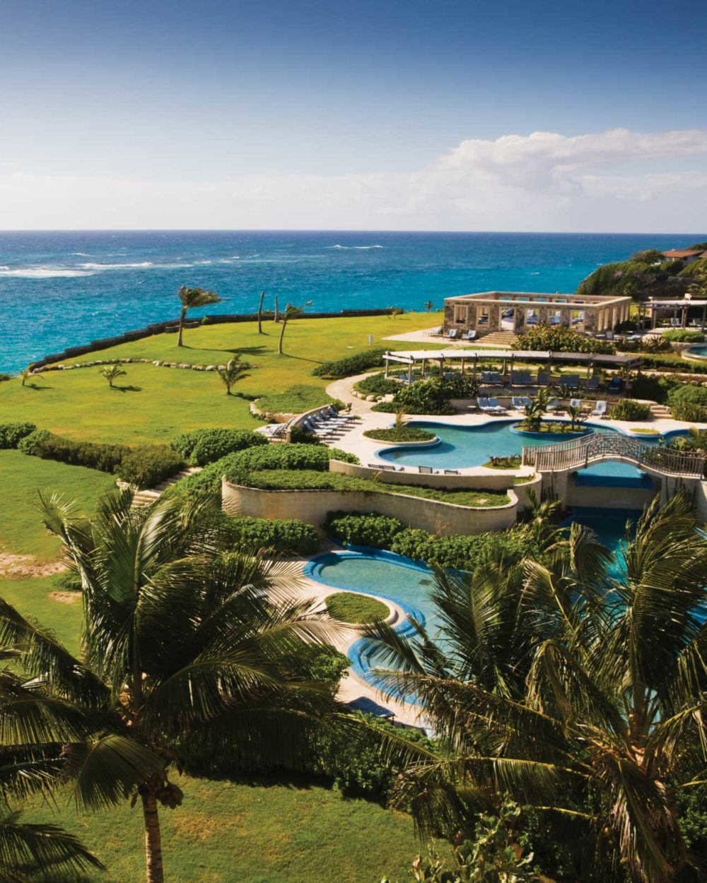 Resort pools view from top