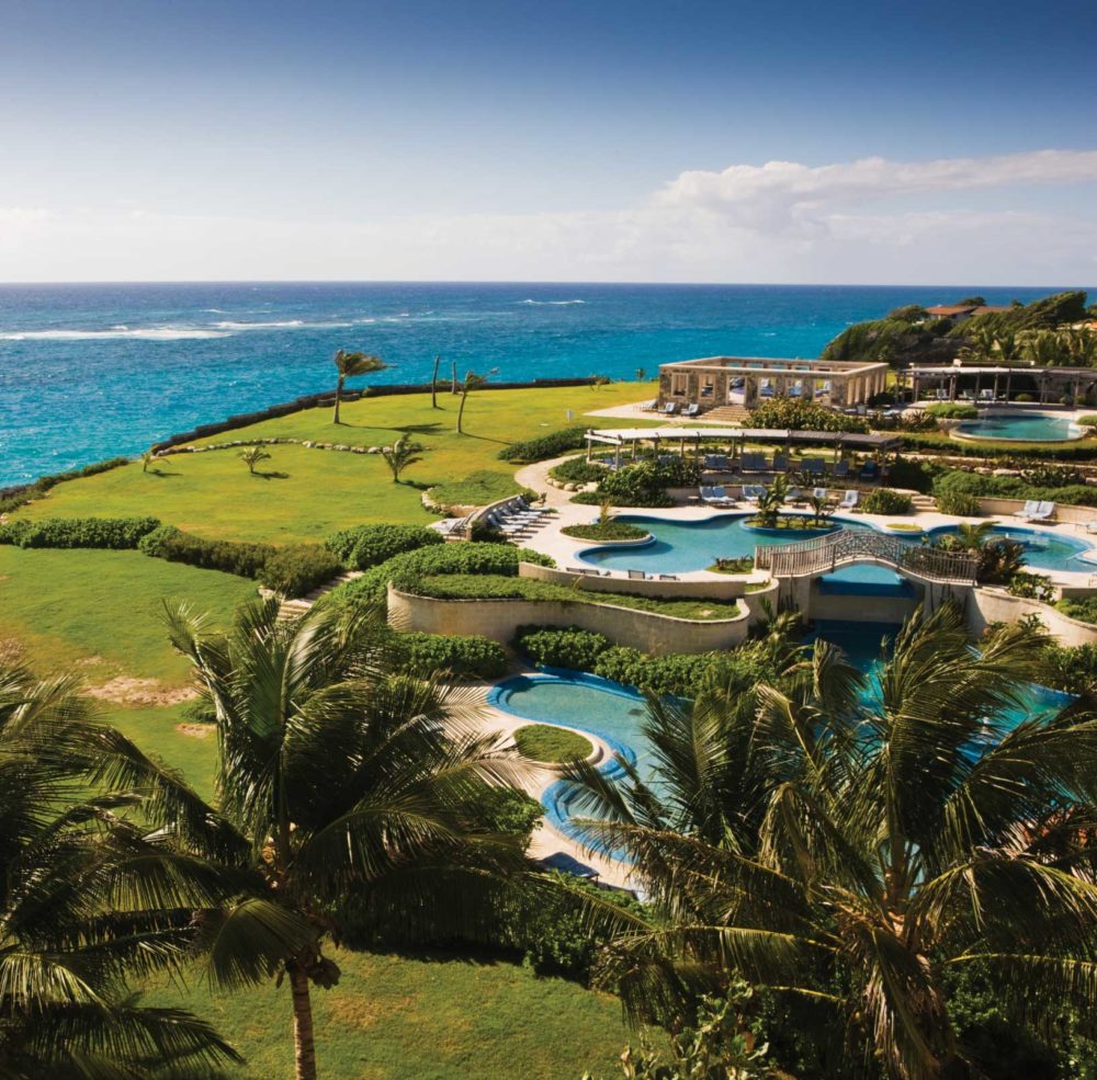 Resort pools view from top