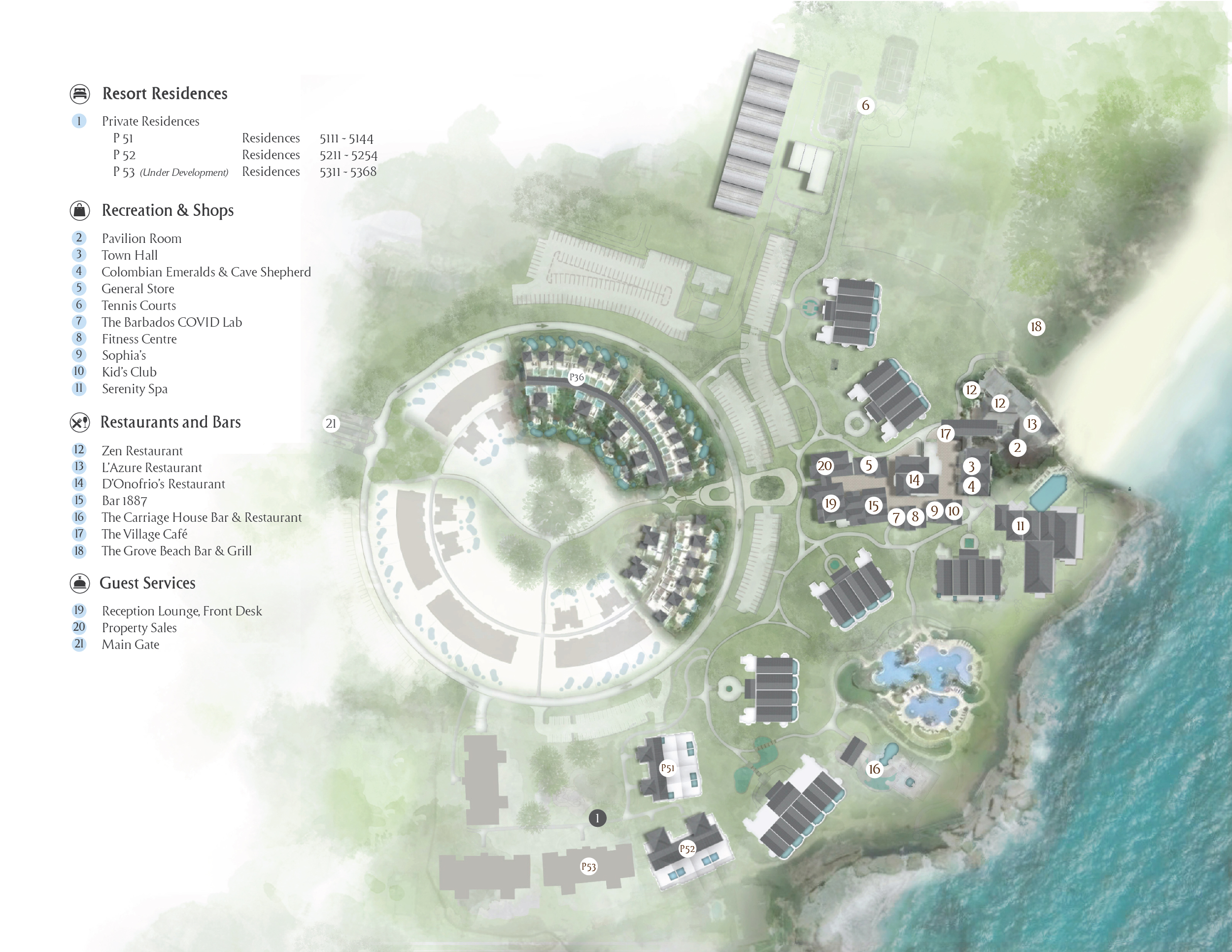 The Crane Private Residences Resort Map